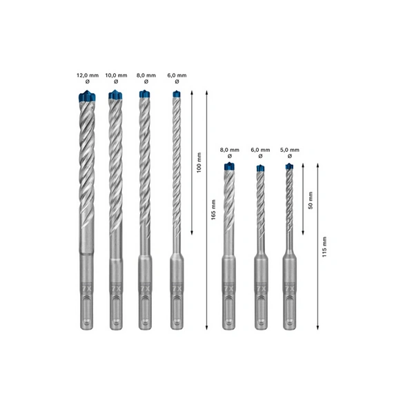Bohrer-Set »SDS plus-7X Set 7-tlg«, Hammerbohrer, 7-teilig