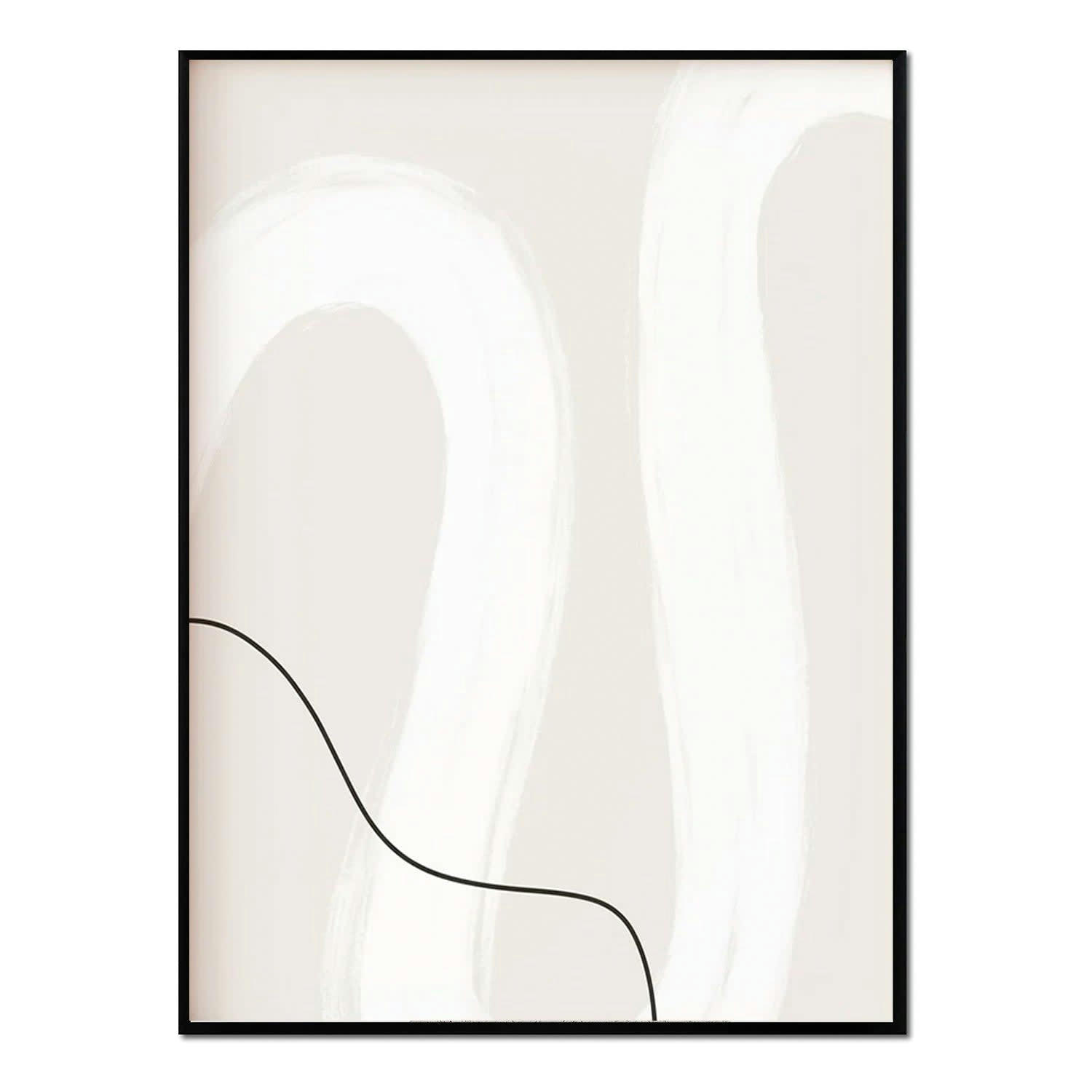 MINIMALISMO - Affiche avec cadre noir -  lignes minimalistes - 50x70