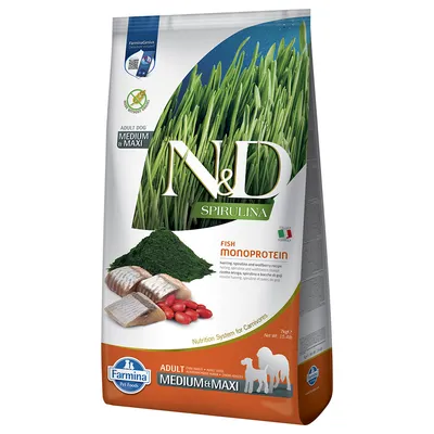 N&D Spirulina Adult Medium/Maxi with Herring