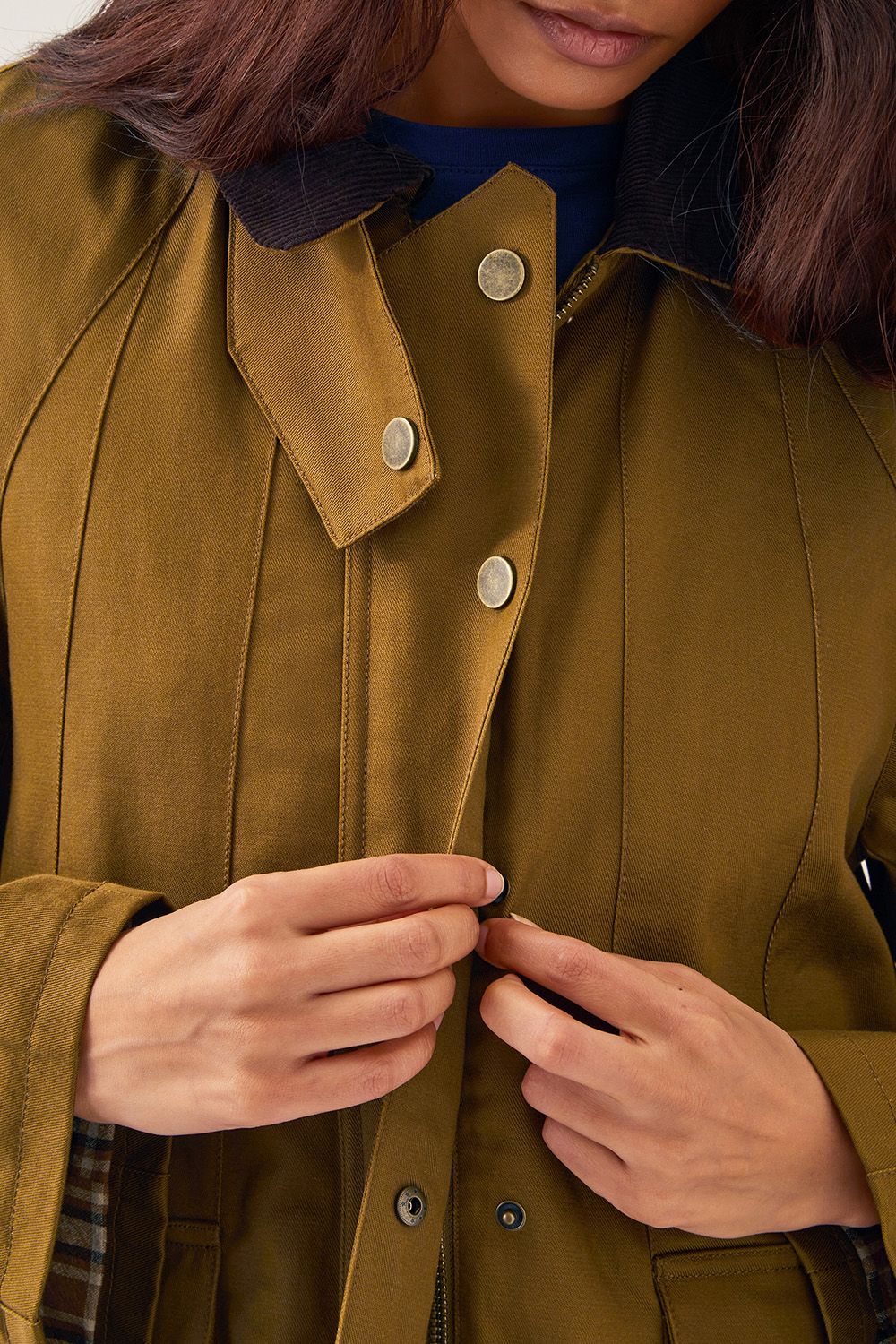 Monsoon Rosie Corduroy Collar Barn Jacket Gold