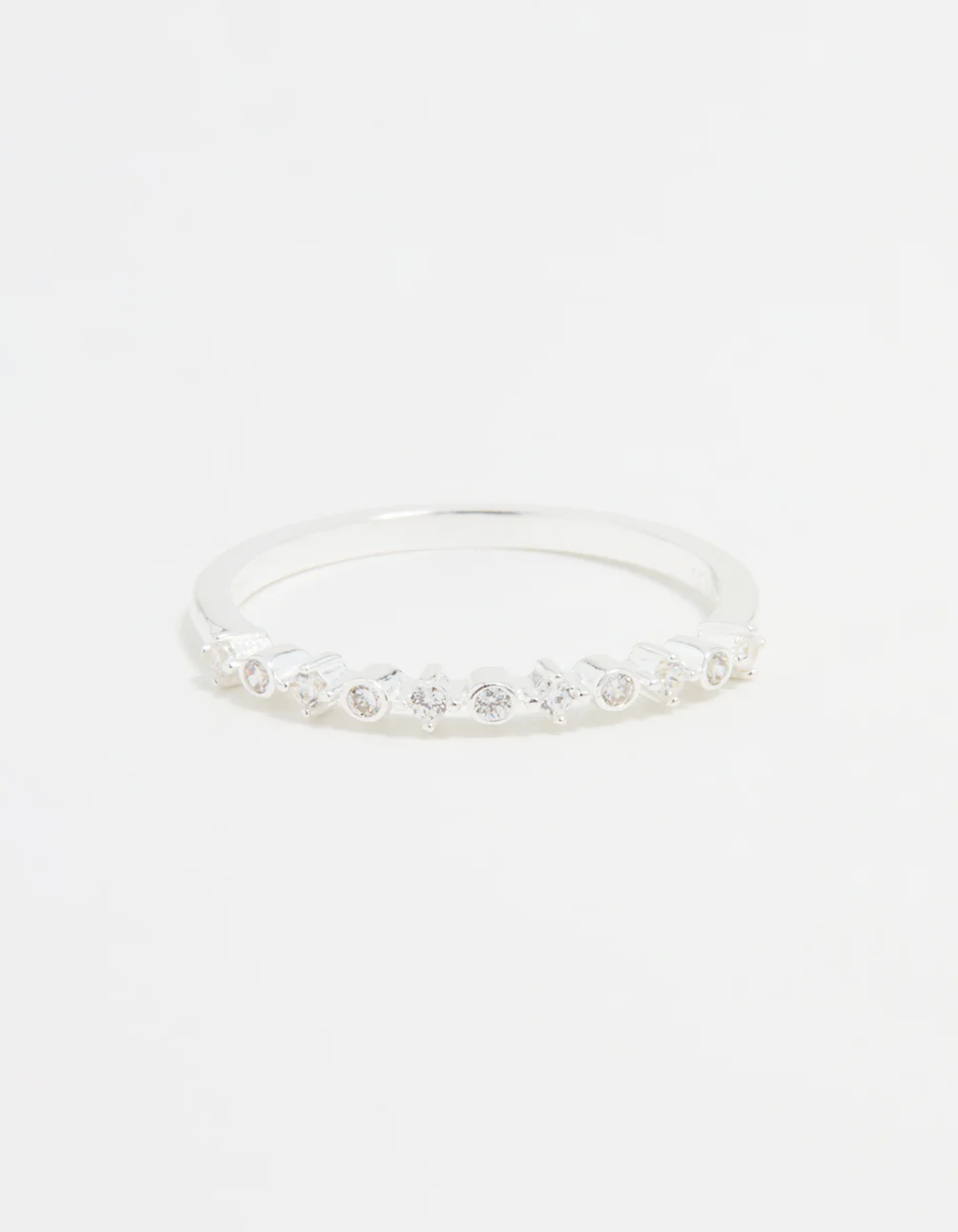 Sterling Silver Cubic Zirconia Circle Pave Ring