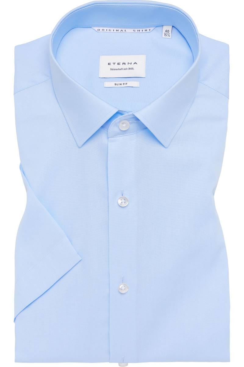ETERNA Slim Fit Hemd hellblau, Einfarbig