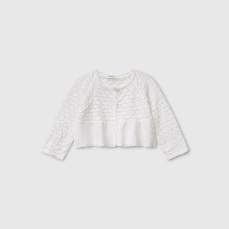 Textured cardigan in linen blend