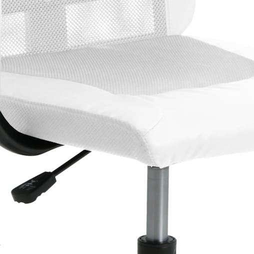 NNEVL Office Chair White Mesh Fabric and Faux Leather