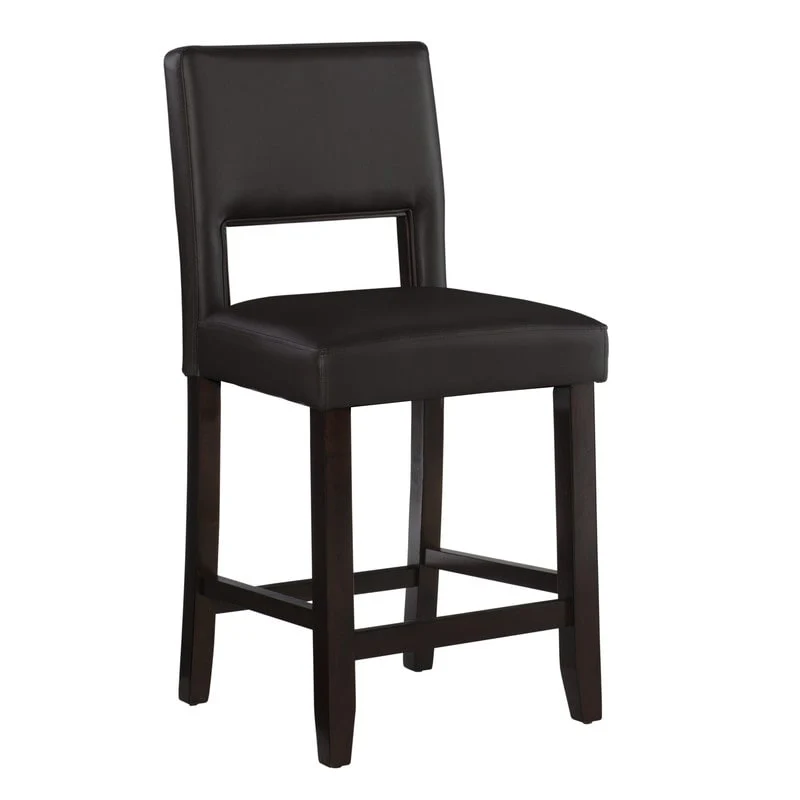 Zeta Dark Brown Faux Leather 24-inch Counter Stool