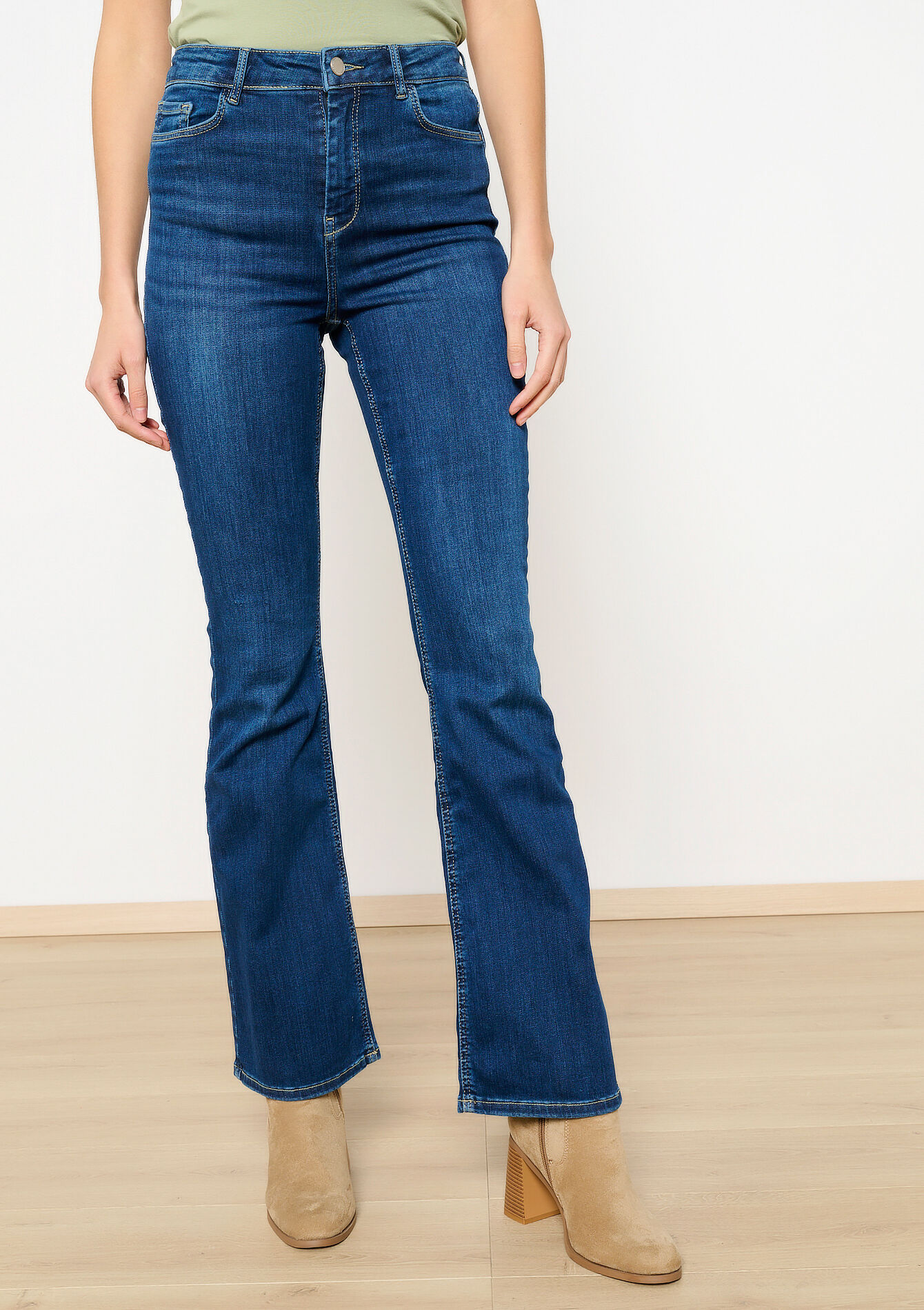 Bootcut jeans met hoge taille