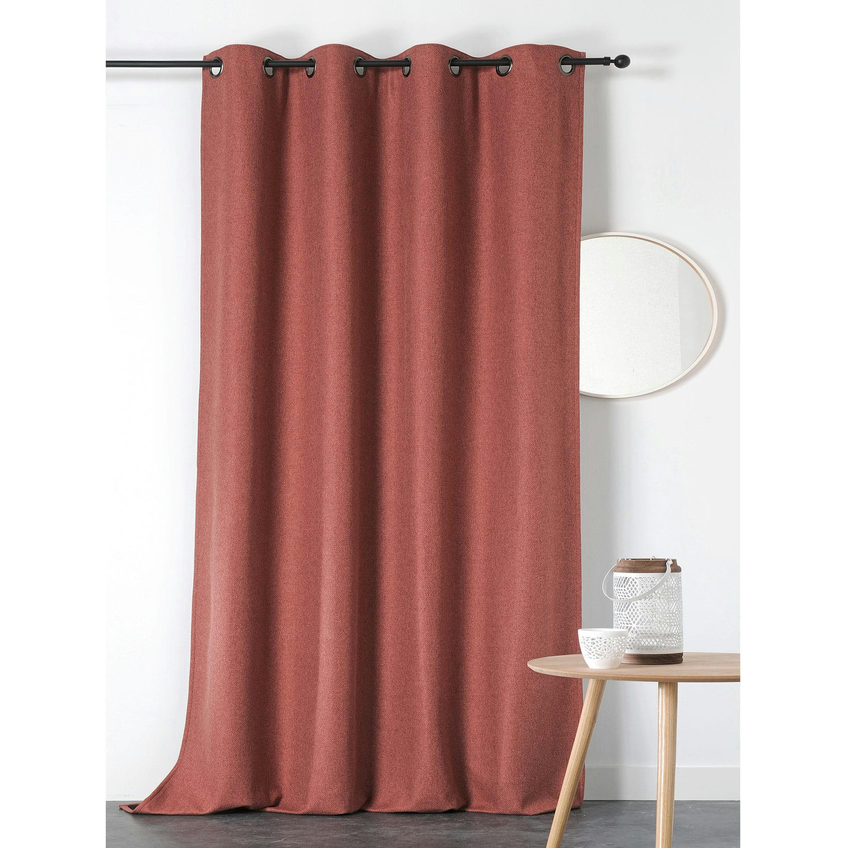 - Rideau obscurcissant et isolant boreal polyester brique 140x260 cm