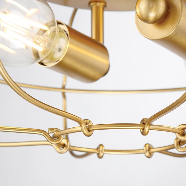 Lyam 14" 2-Light Cage Style Flushmount Ceiling Light