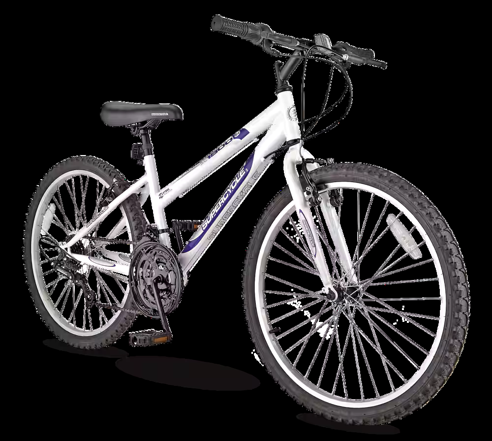 Supercycle 1800 Youth Rigid Mountain Bike, 24-in, White