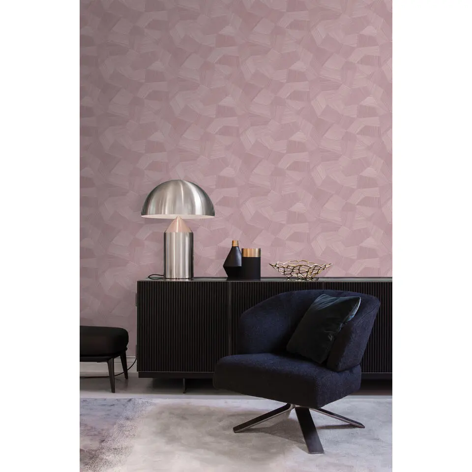 Origin Wallcoverings behang grafisch 3D motief lila paars - 50 x 900 cm