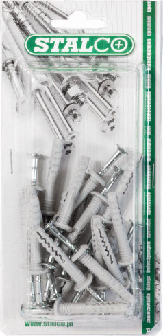 Kołek rozporowy do szybkiego montażu KSM koszulka: ø6x40mm , gwóźdź: ø3,8x44mm , 20 szt. STALCO BKSM - 6*.40
