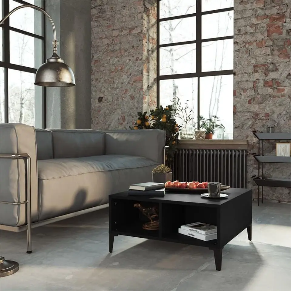 vidaXL - Tafel - Zwart - Bewerkt hout