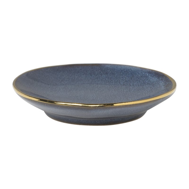 Schoteltje met gouden rand - donkerblauw- &Oslash;9 cm