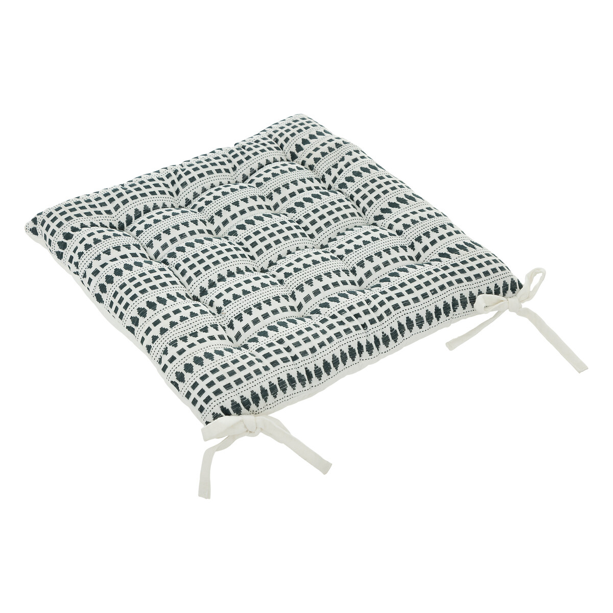 Coxim para cadeira MICAH JACQUARD azul e cru 38x38cm