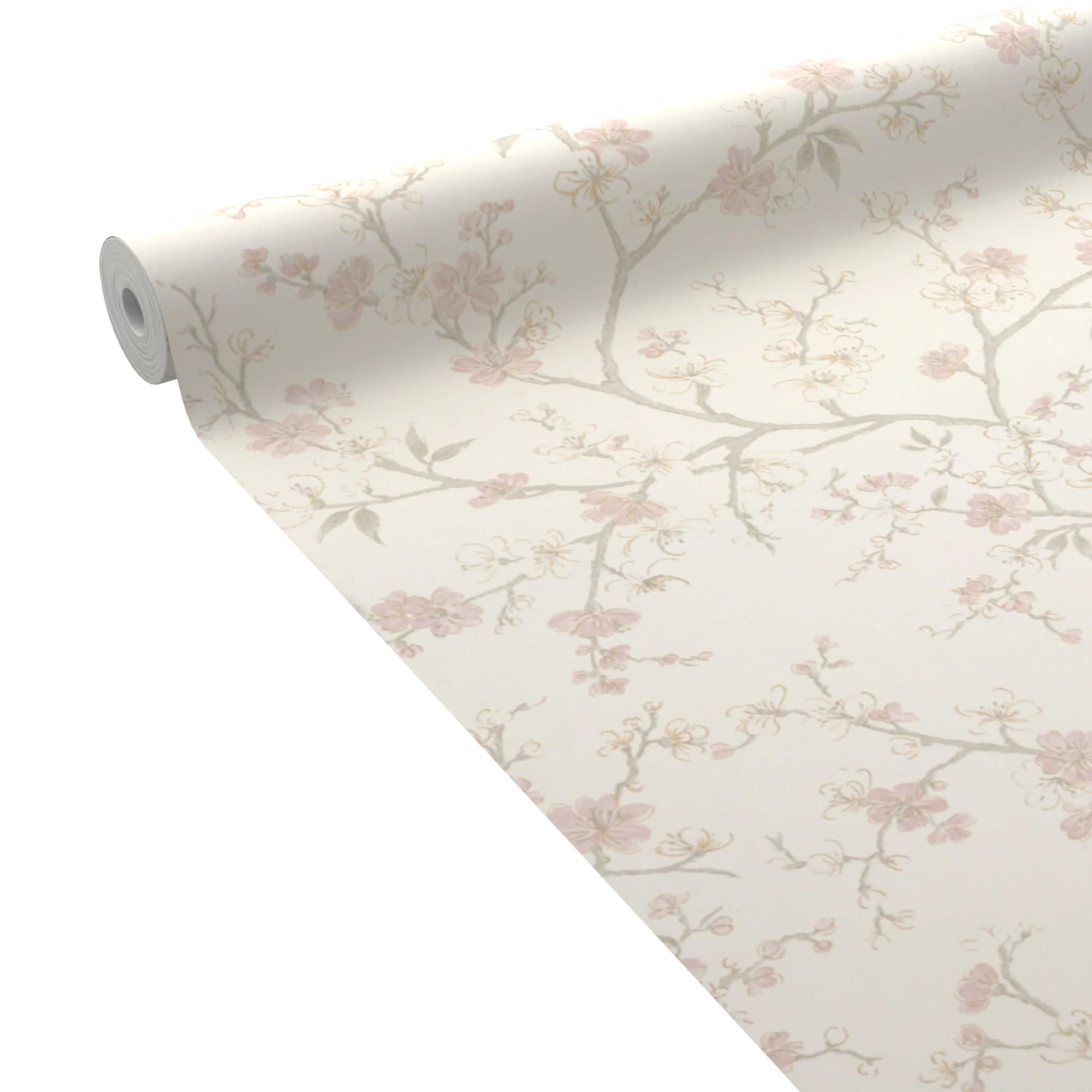 Papier peint intissé CHERRY BLOSSOM blanc cassé et rose