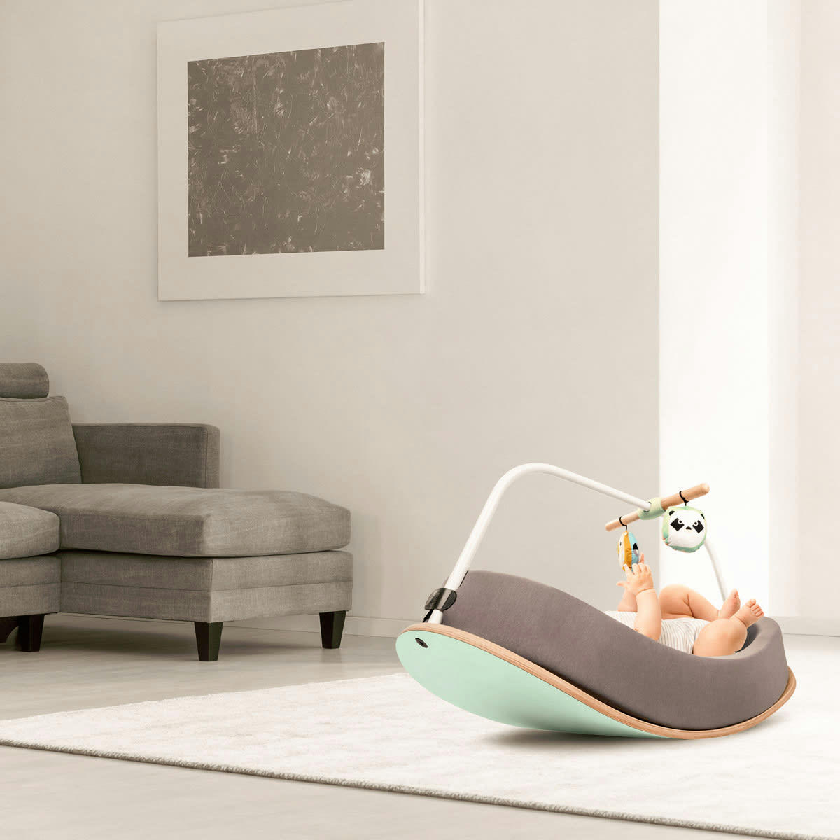 - Planche d'équilibre 3 en 1 pour enfants en bois naturel gris