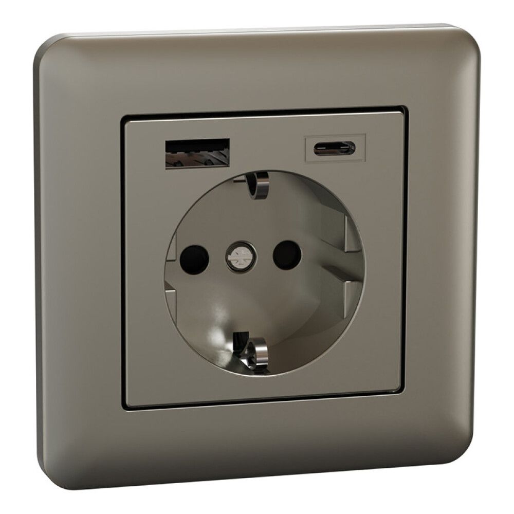 1-VEISUTTAK SCHNEIDER ELECTRIC EXXACT USB METALL