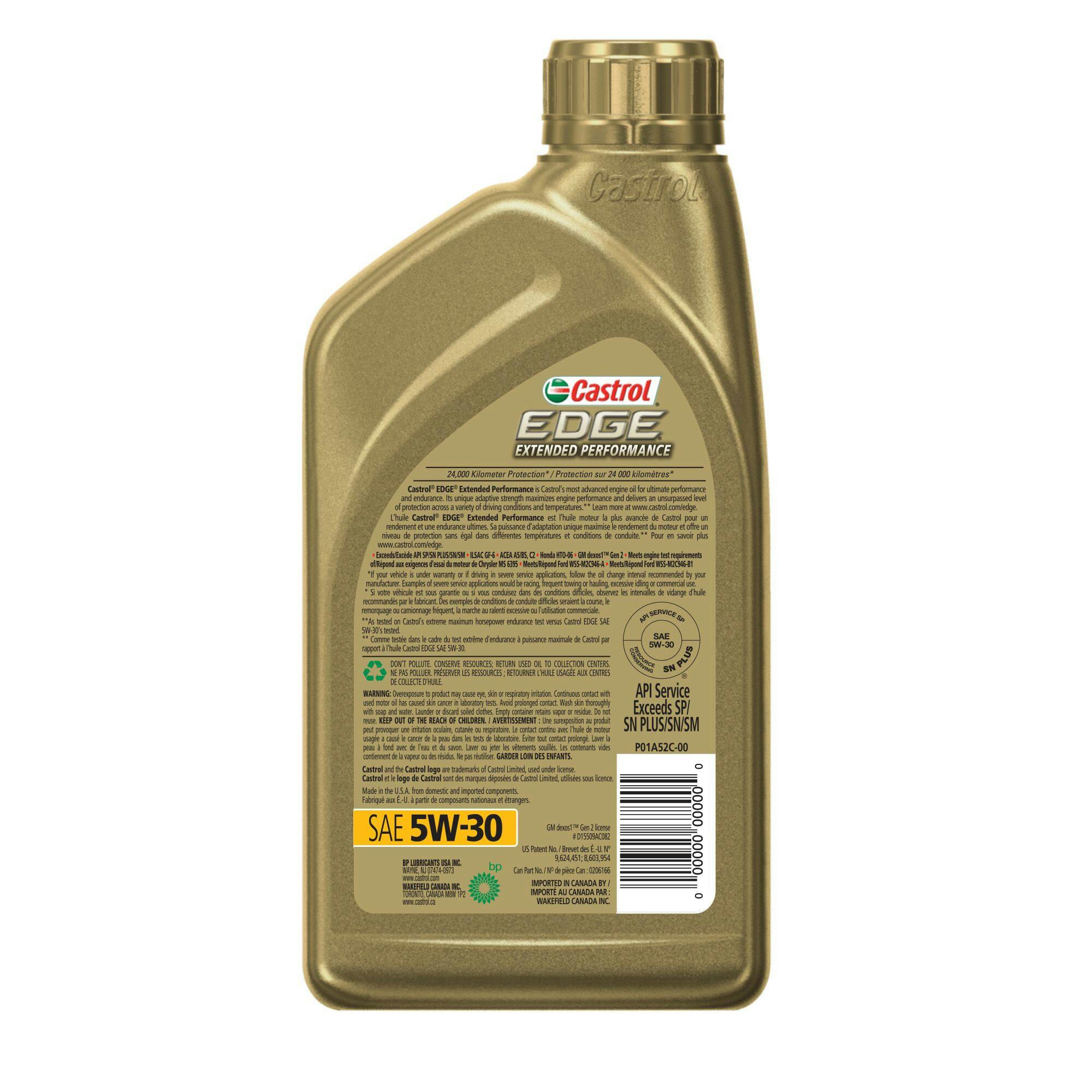 Castrol EDGE Extended Performance 5W30 Synthetic Engine/Motor Oil, 1-L