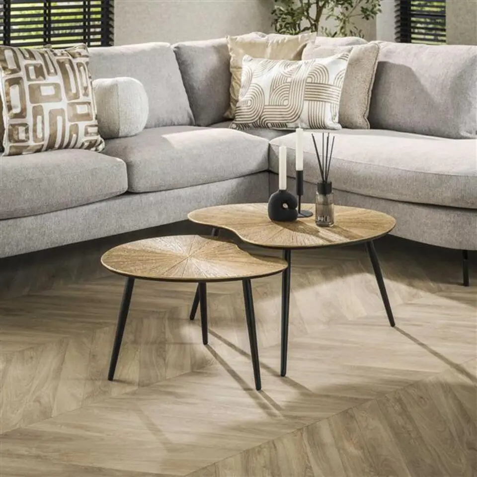 Hoyz Collection - Salontafel Set-2 Niervormig Ray - Brons/Goud Metaal