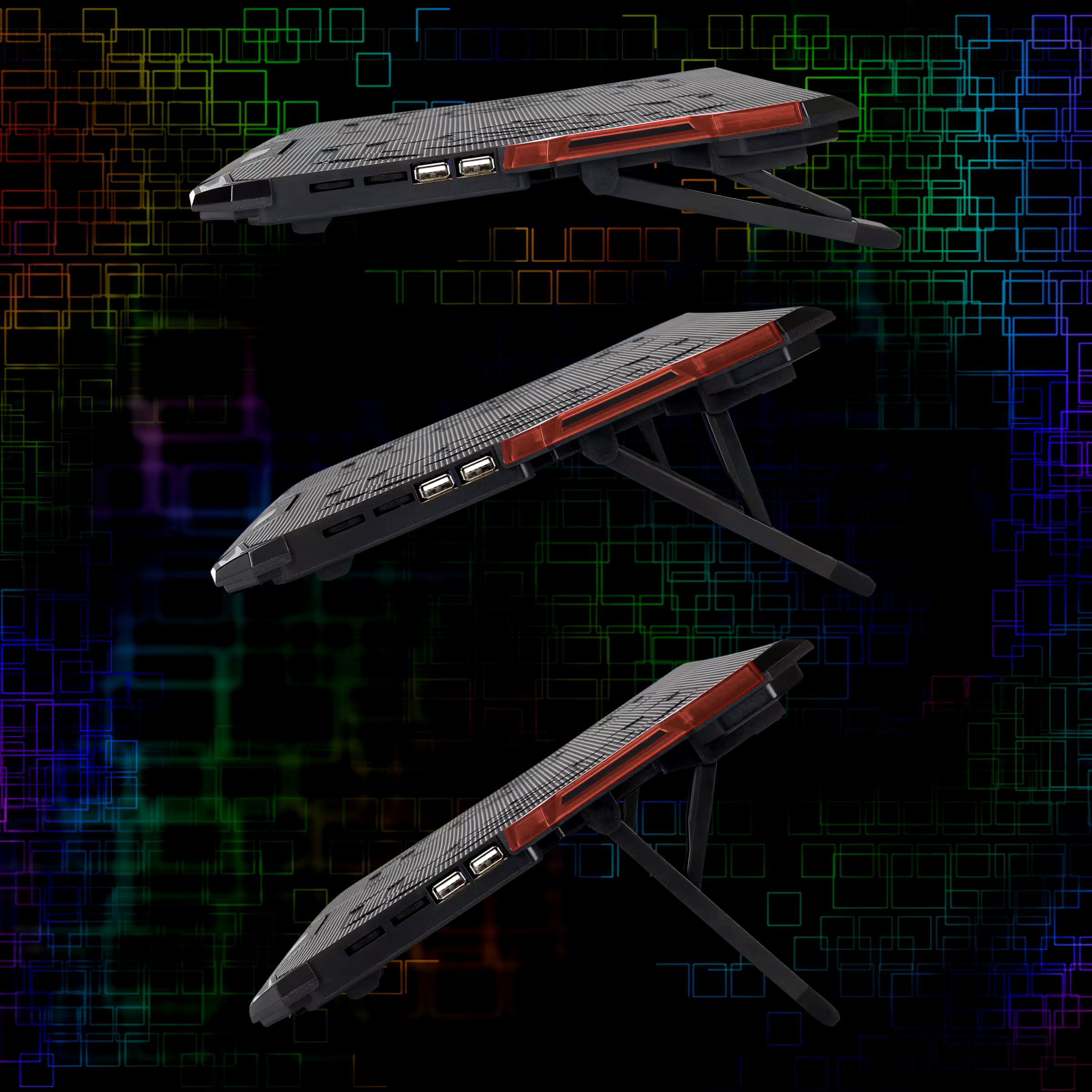 ENHANCE Cryogen LED Gaming Laptop Cooling Stand, Up to 17-in, Black/Red