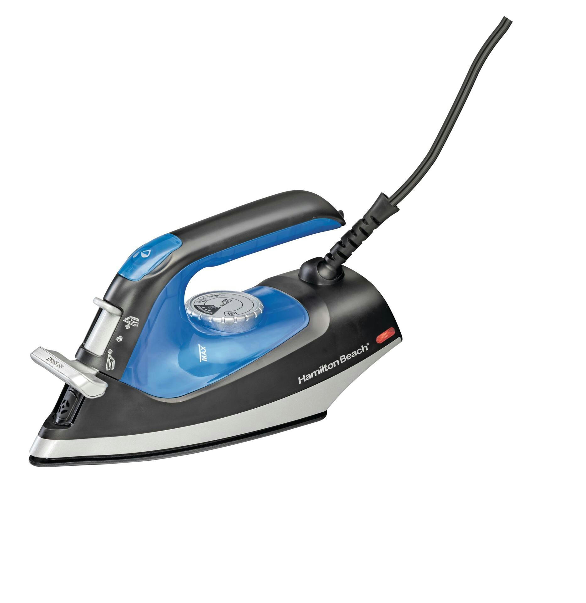 Hamilton Beach 1200W 2 in 1 Steam Iron and Clothes Steamer, Blue/Black