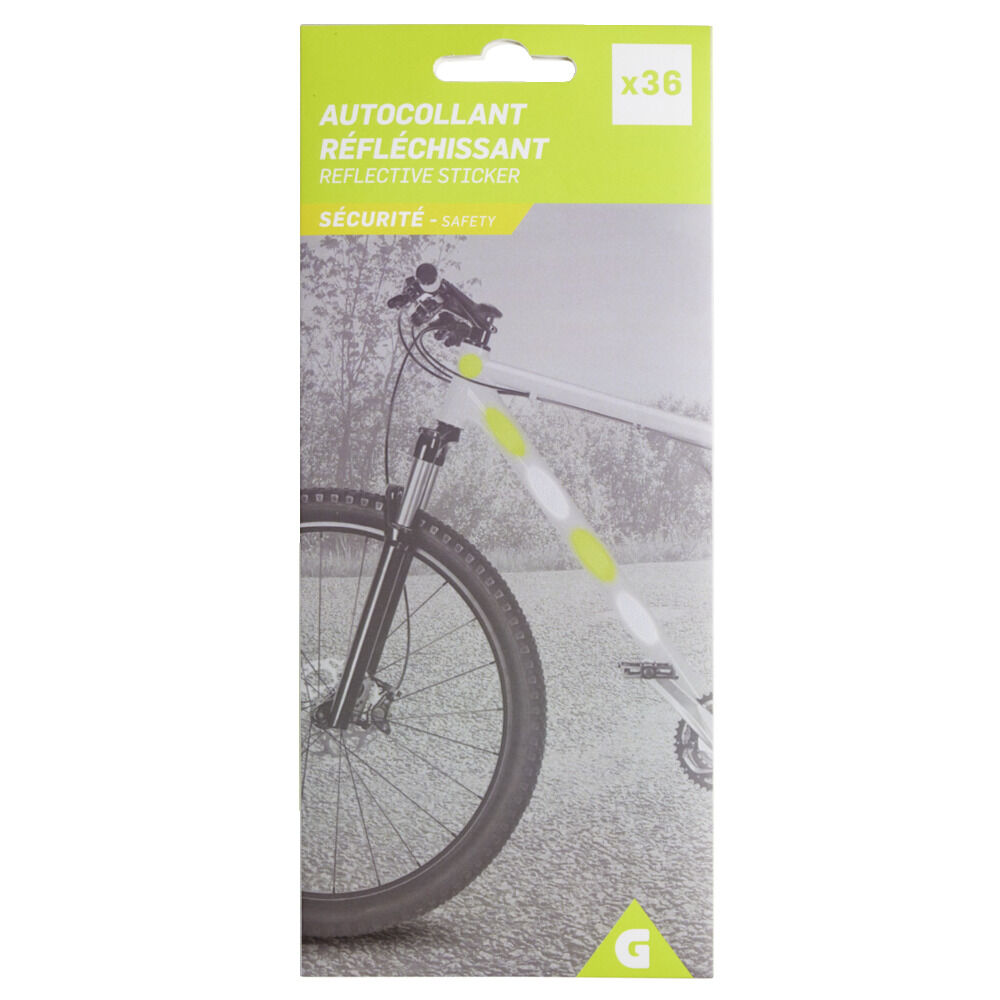 Lot de 36 autocollants réfléchissants blanc et jaune