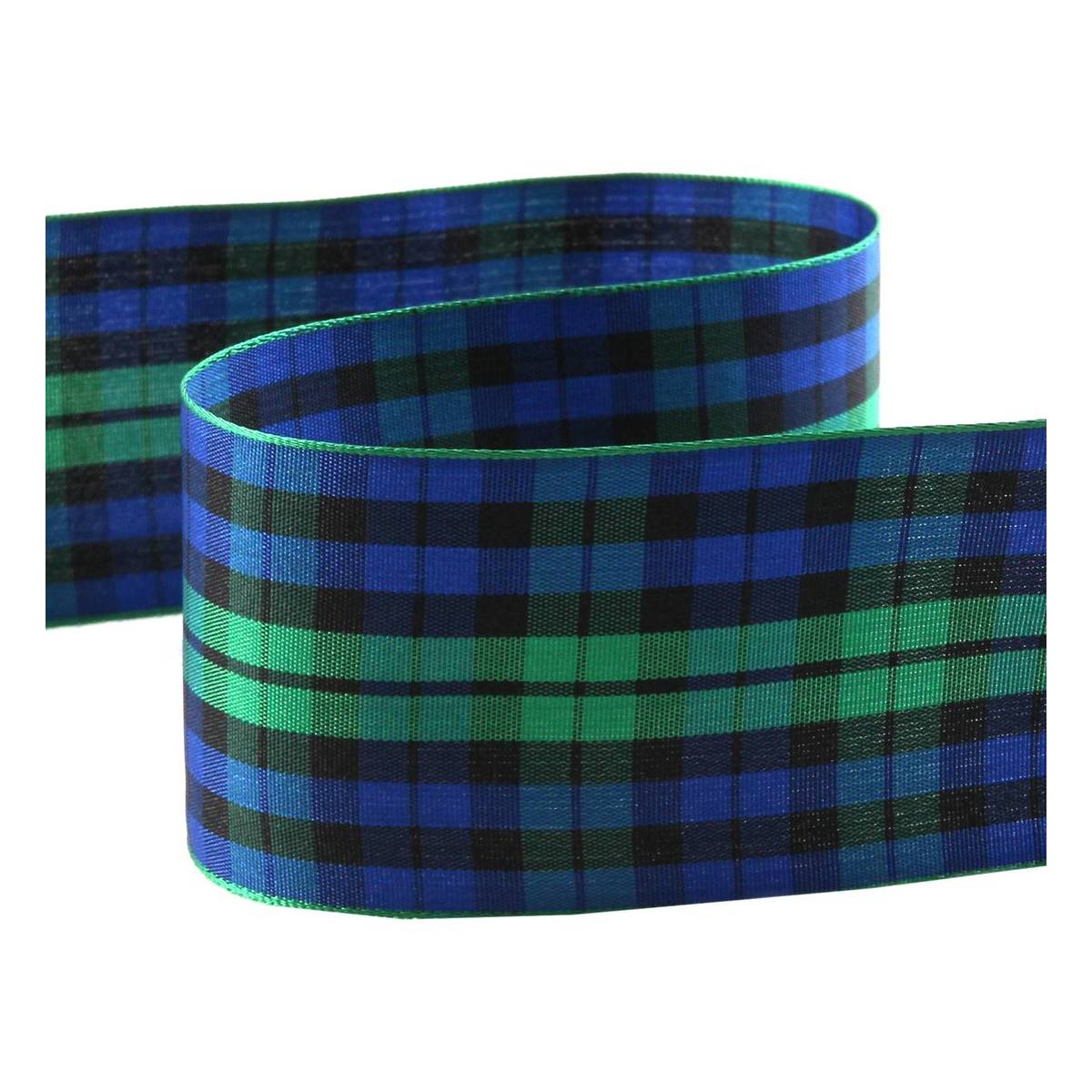 Blue Tartan Ribbon 50mm x 3m