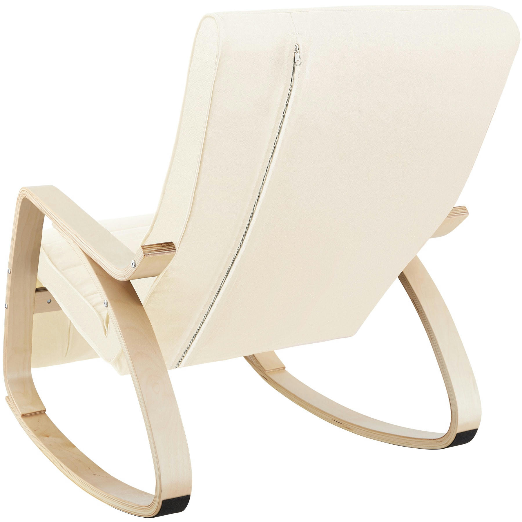 - Fauteuil à bascule Avec des accoudoirs, cadre en bois de bouleau beige