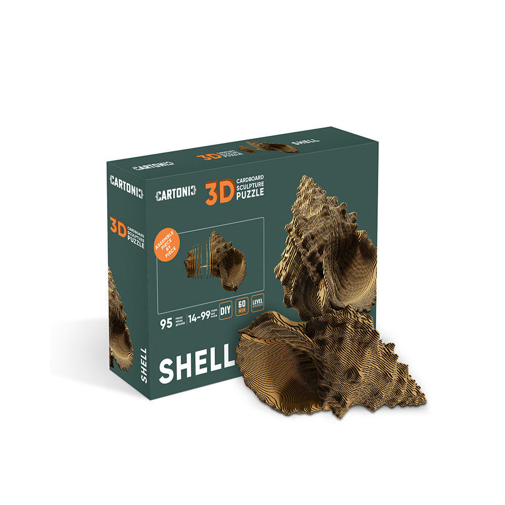 - Puzzle 3d coquillage carton naturel