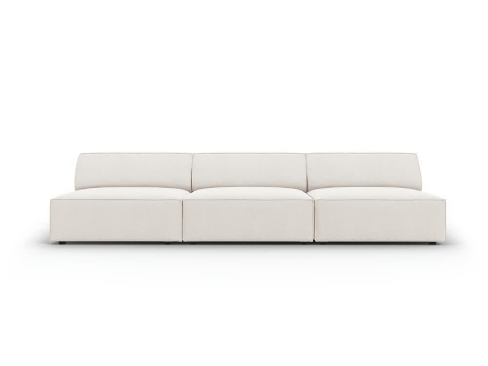 JODIE - Canapé 3 places en tissu structuré beige clair