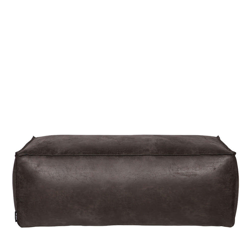 BRONCO - Pouf rectangulaire vintage noir