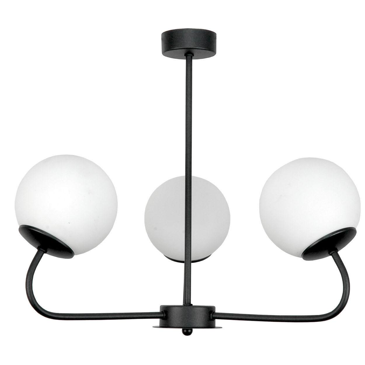 Lampa sufitowa nowoczesna czarna kule białe EDYLIT 3xE14 HOOK 15-182