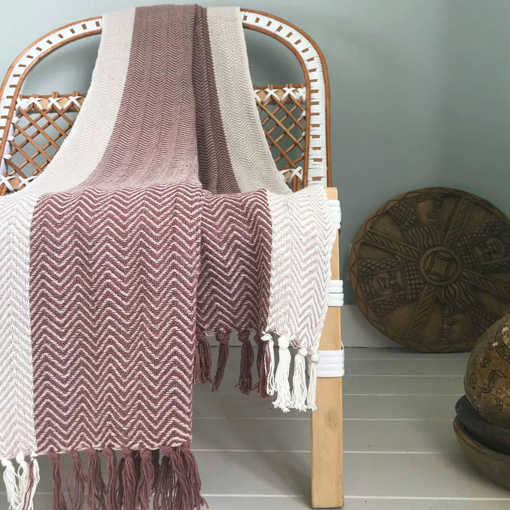 TEEPEE - Plaid rose pierre 125x170