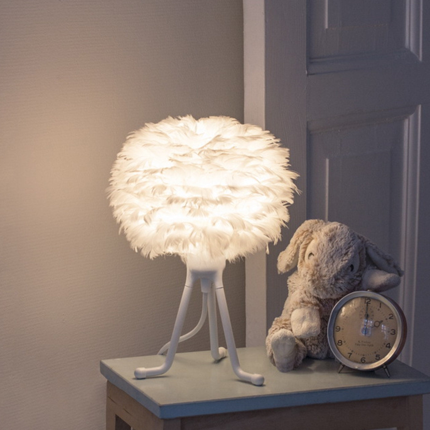Umage Eos Micro tafellamp light brown - verstelbare tafelstandaard wit