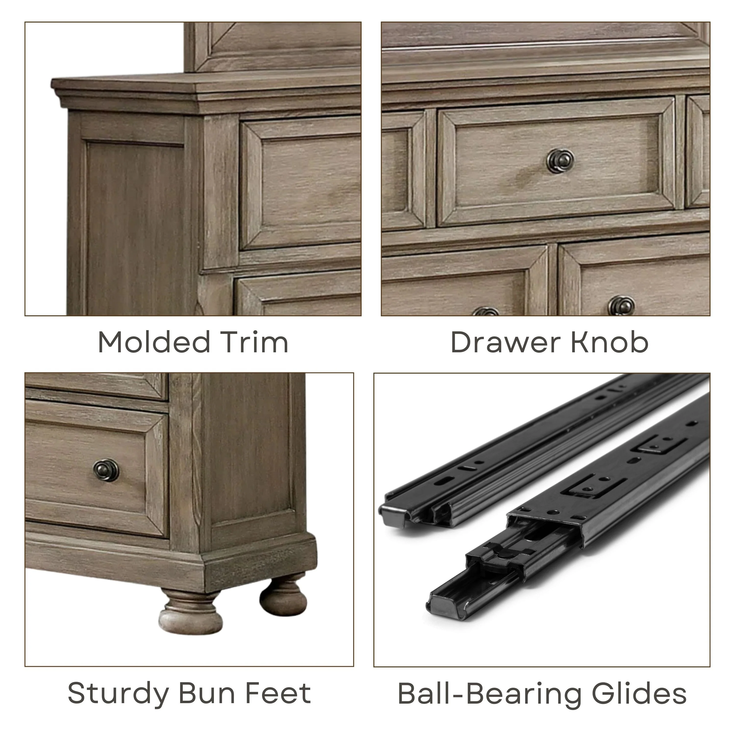 Nahkohe Transitional Grey 56-inch Wide 7-Drawer Solid Wood Dresser by Furniture of America