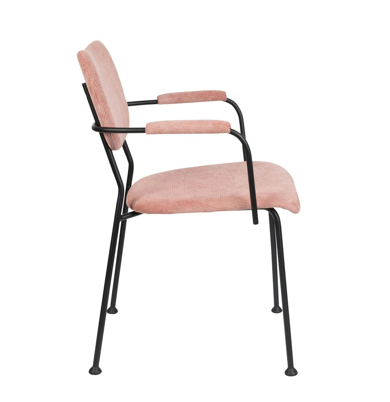BENSON - Chaise accoudoirs velours rose