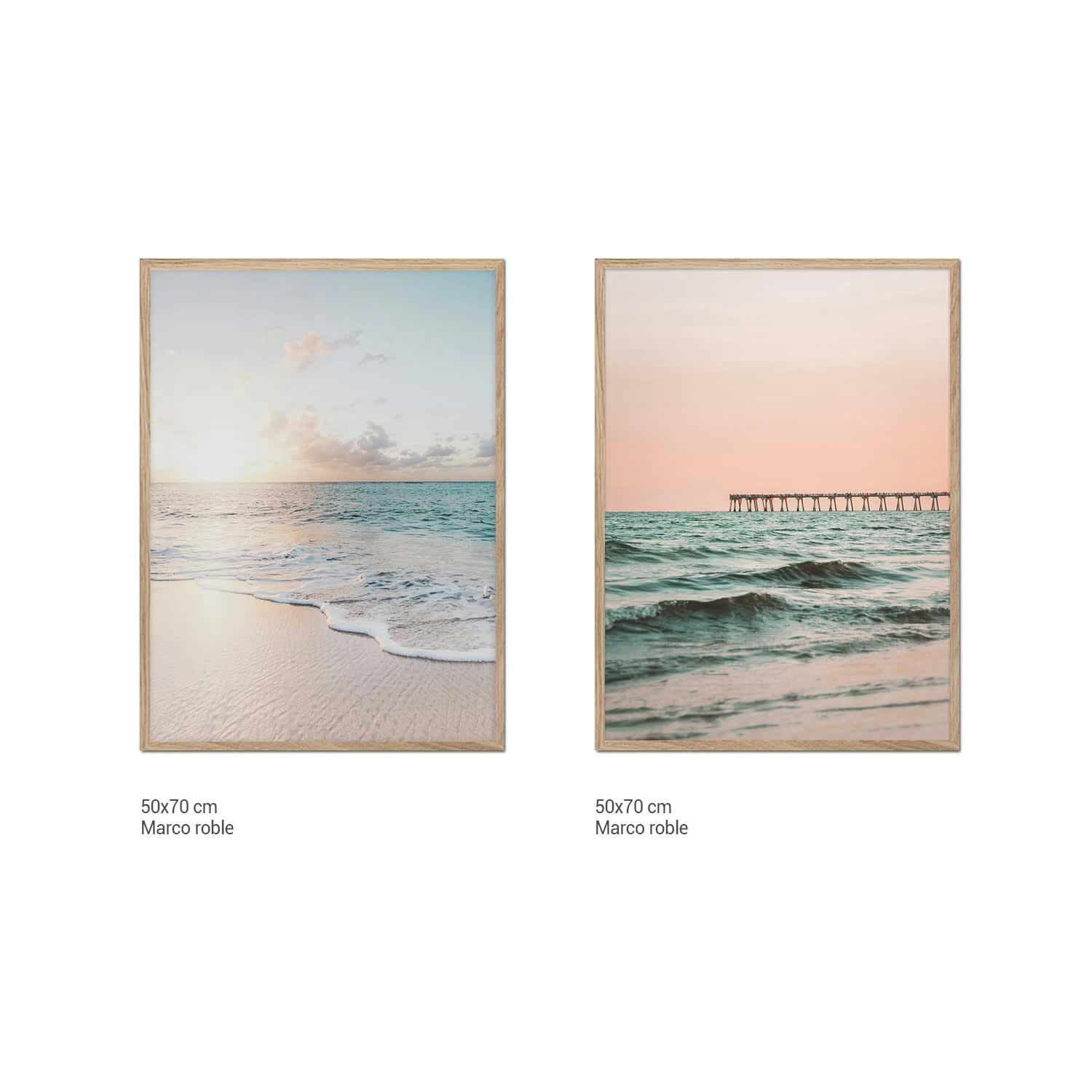 DÉCORATION MURALE - Décoration murale avec cadre en chêne - Mer