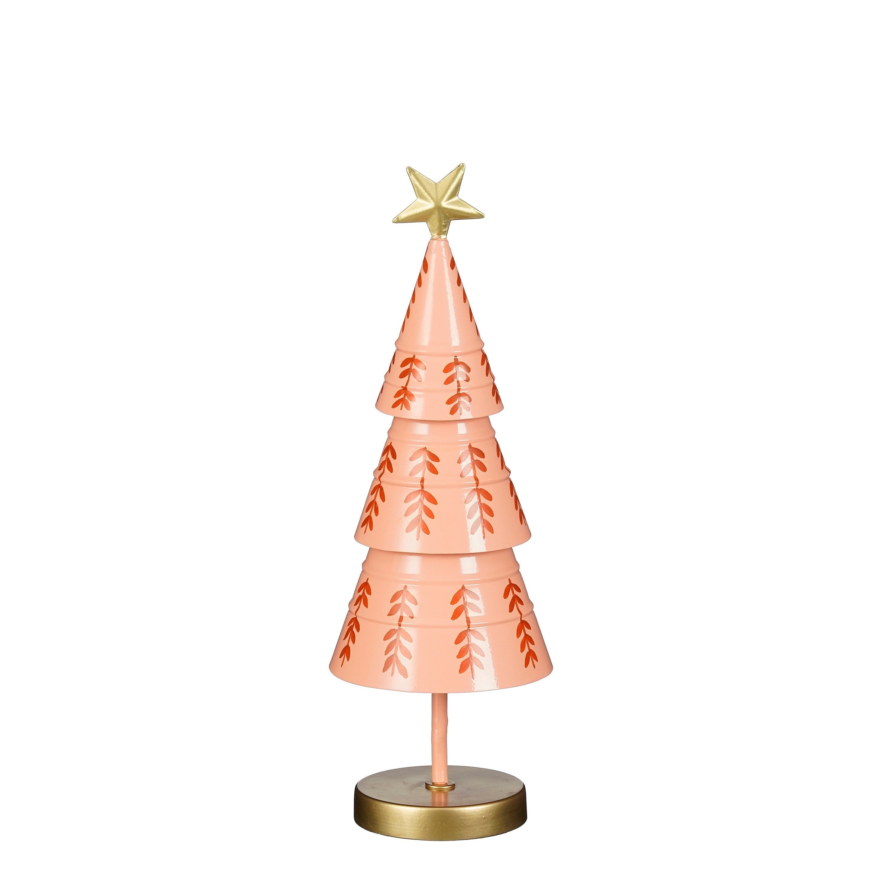 Mica Decorations Decoratie kerstboom roze - h40xd13cm