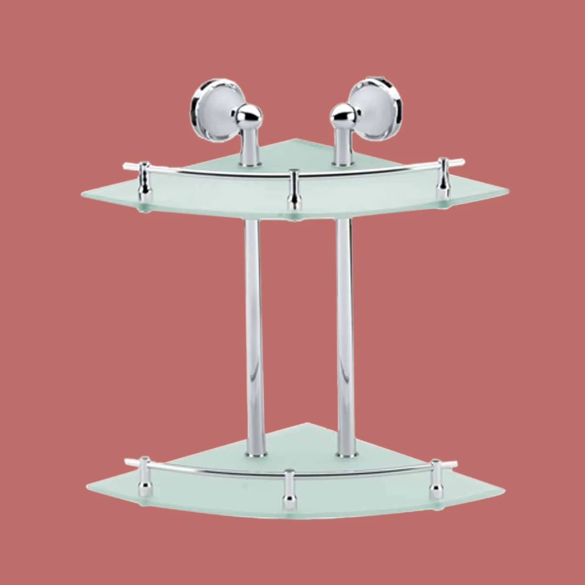 Corner Glass Shelf Dual Tiers Wall Mount Storage Holder | Renovator's Supply