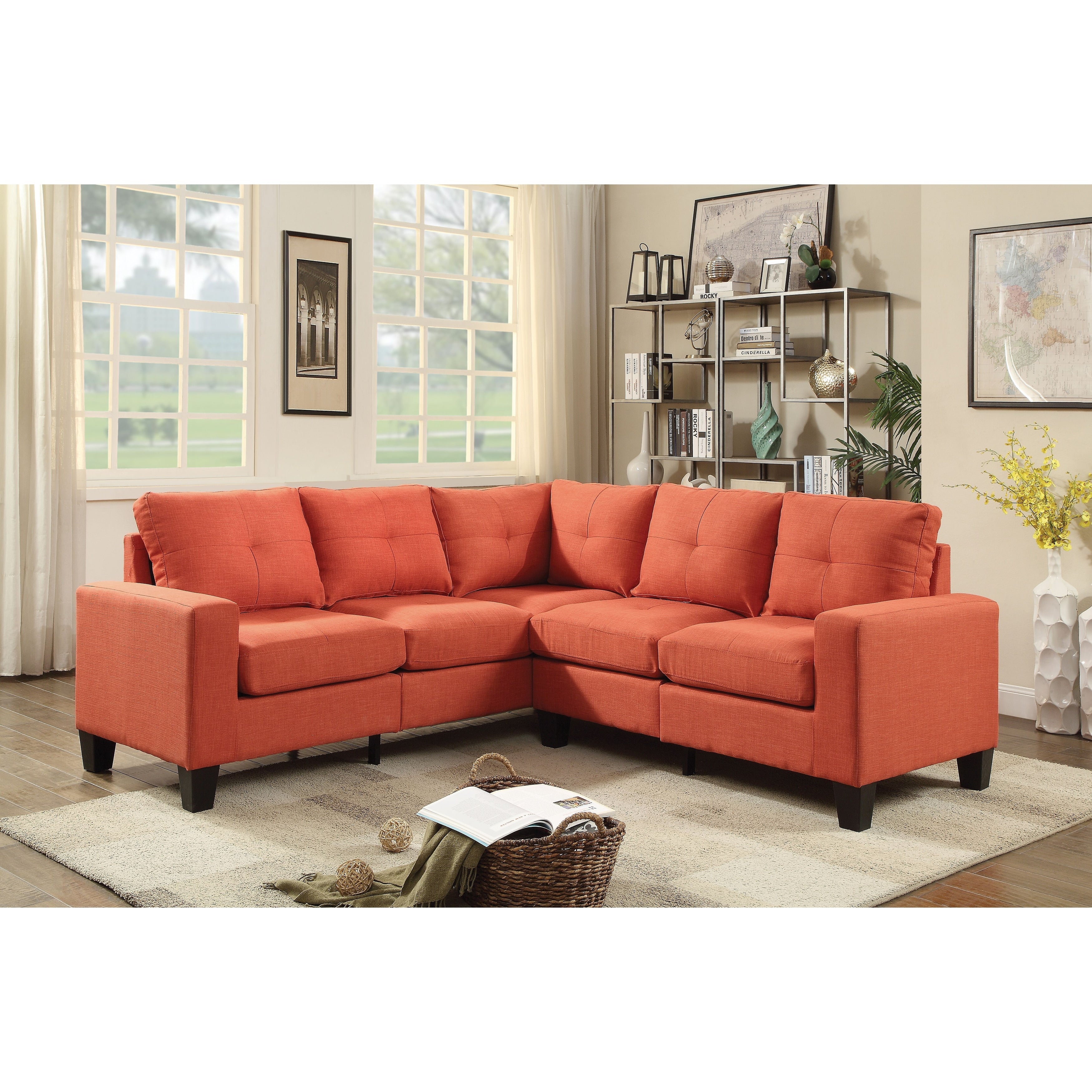 Newbury Twill Fabric Sectional Sofa