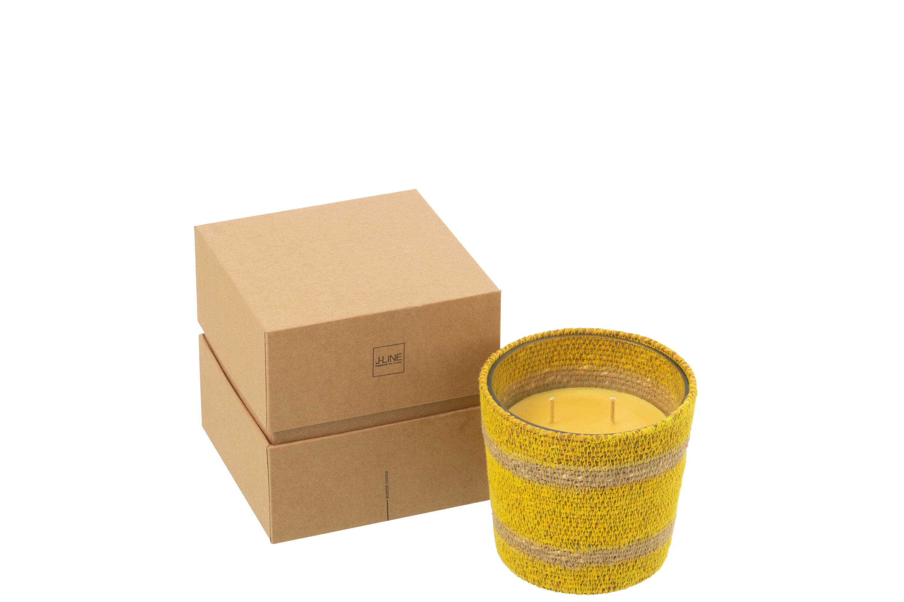 J-Line geurkaars Mand - geel - small - 45U