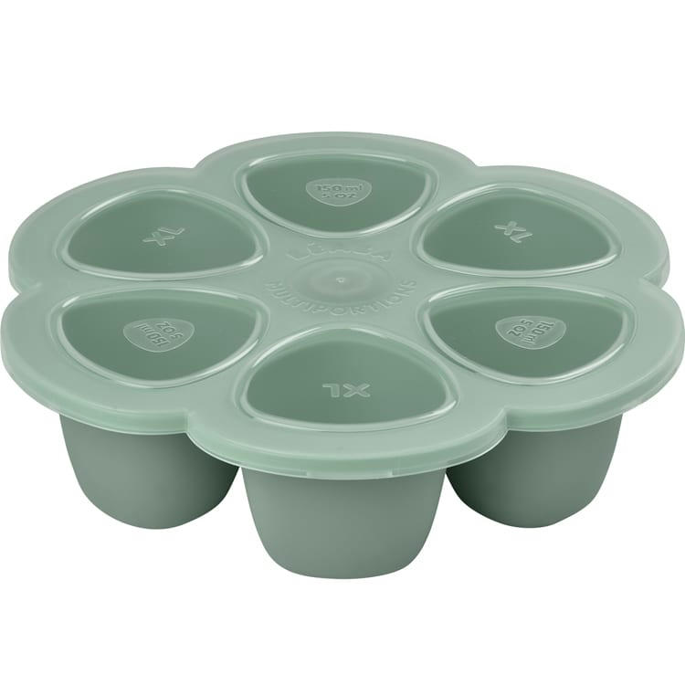 APPRENTISSAGE REPAS - Moule de congélation multi portions silicone Sage green (6 x 150 ml)