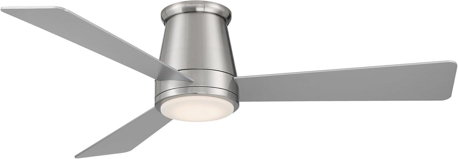 WAC Lighting F-037L-BN Hug 52 Hugger Ceiling Fan with LED Lights & Remote, Brushed Nickel