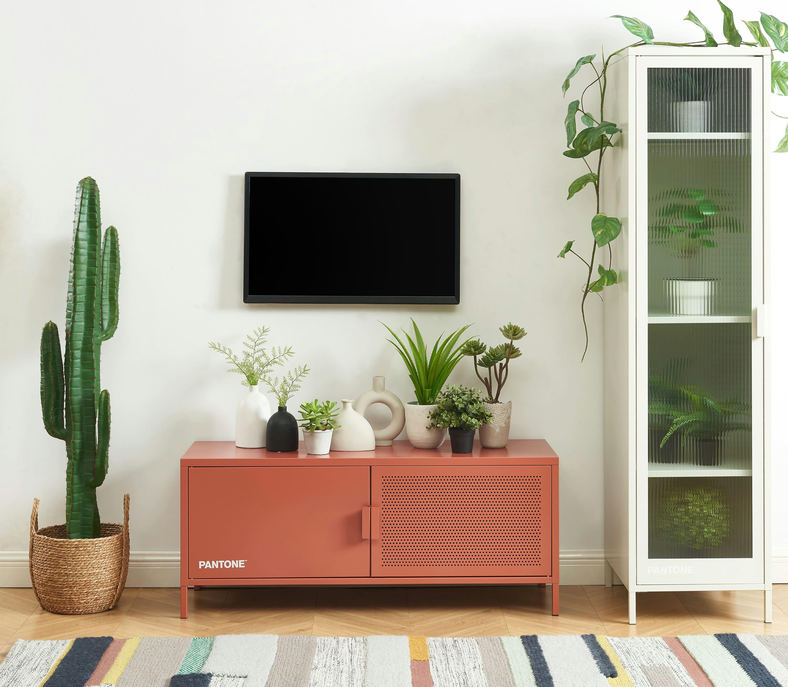 PANTONE - Meuble tv  métal terracotta 120cm