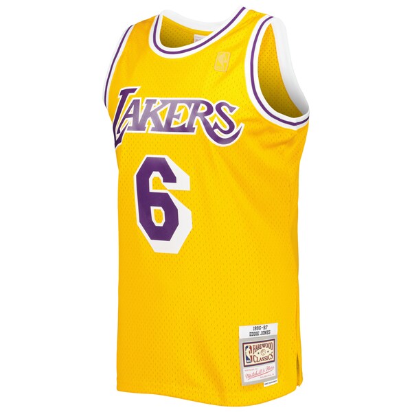 Eddie Jones Los Angeles Lakers 1996/97 Hardwood Classics Swingman Jersey - Gold