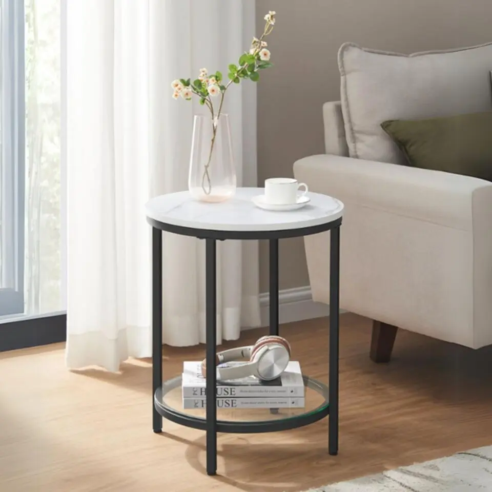 CALICOSY-Bijzettafel - Zwart - 45x45x55 cm