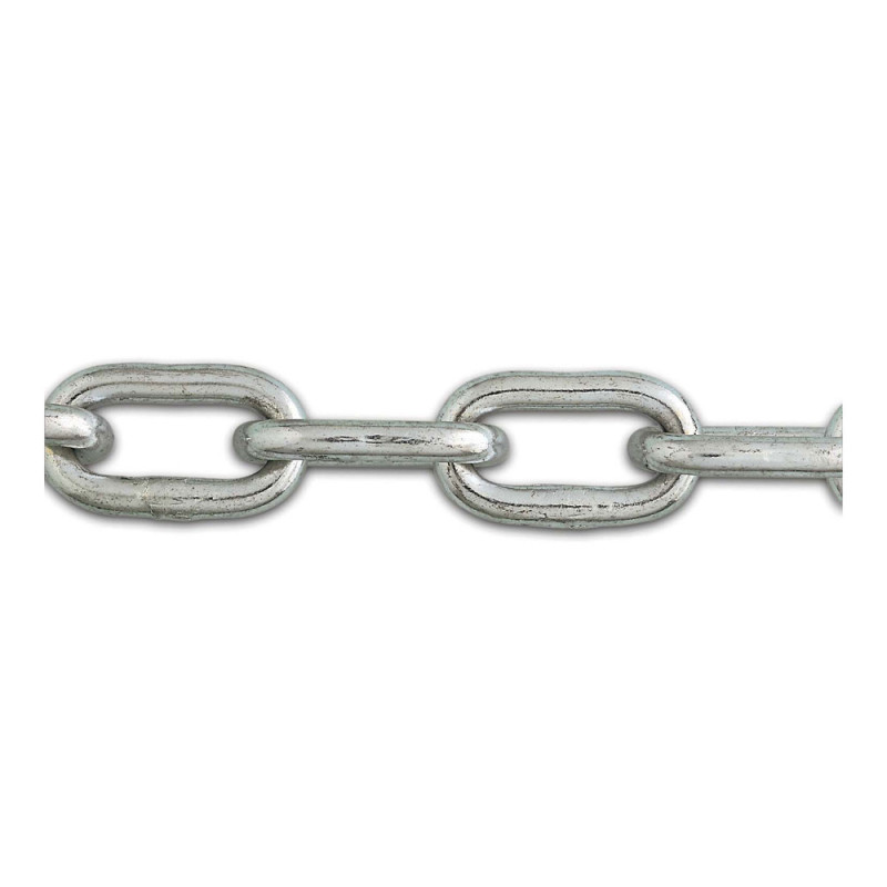 Chaine soudée avec maille courte en acier zingué Ø 6 mm au mètre CHAPUIS