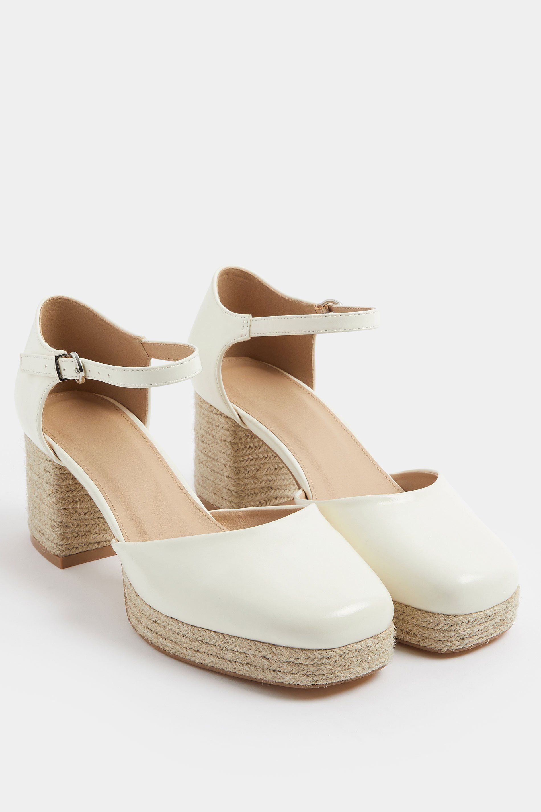 Yours Espadrille Platform Block Heels In Extra Wide EEE Fit