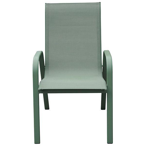 Lot de 6 chaises MARBELLA en textilène vert sauge - aluminium vert sauge - HAPPY GARDEN