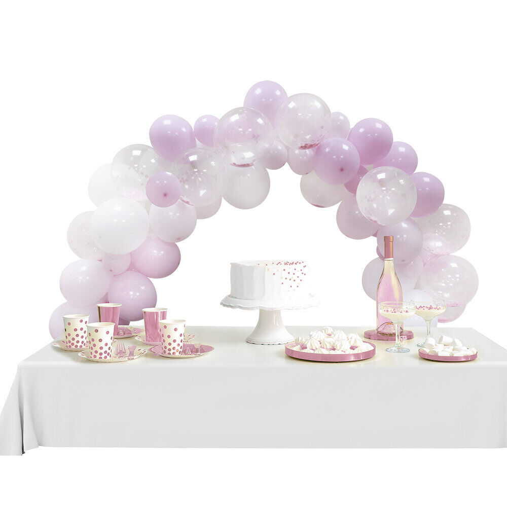 Kit arche de ballons fée rose et blanc 60 pièces 4m